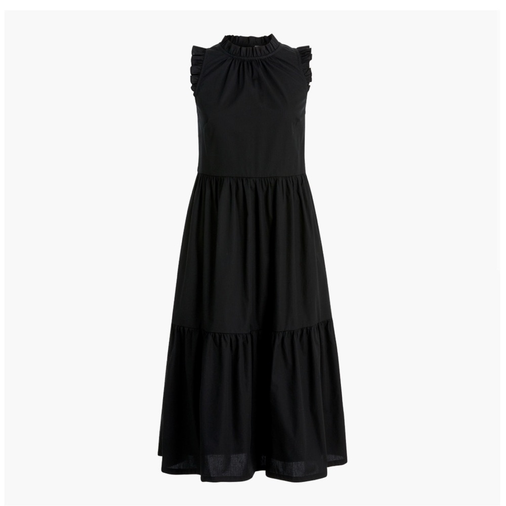 J. Crew Factory tiered midi dress black